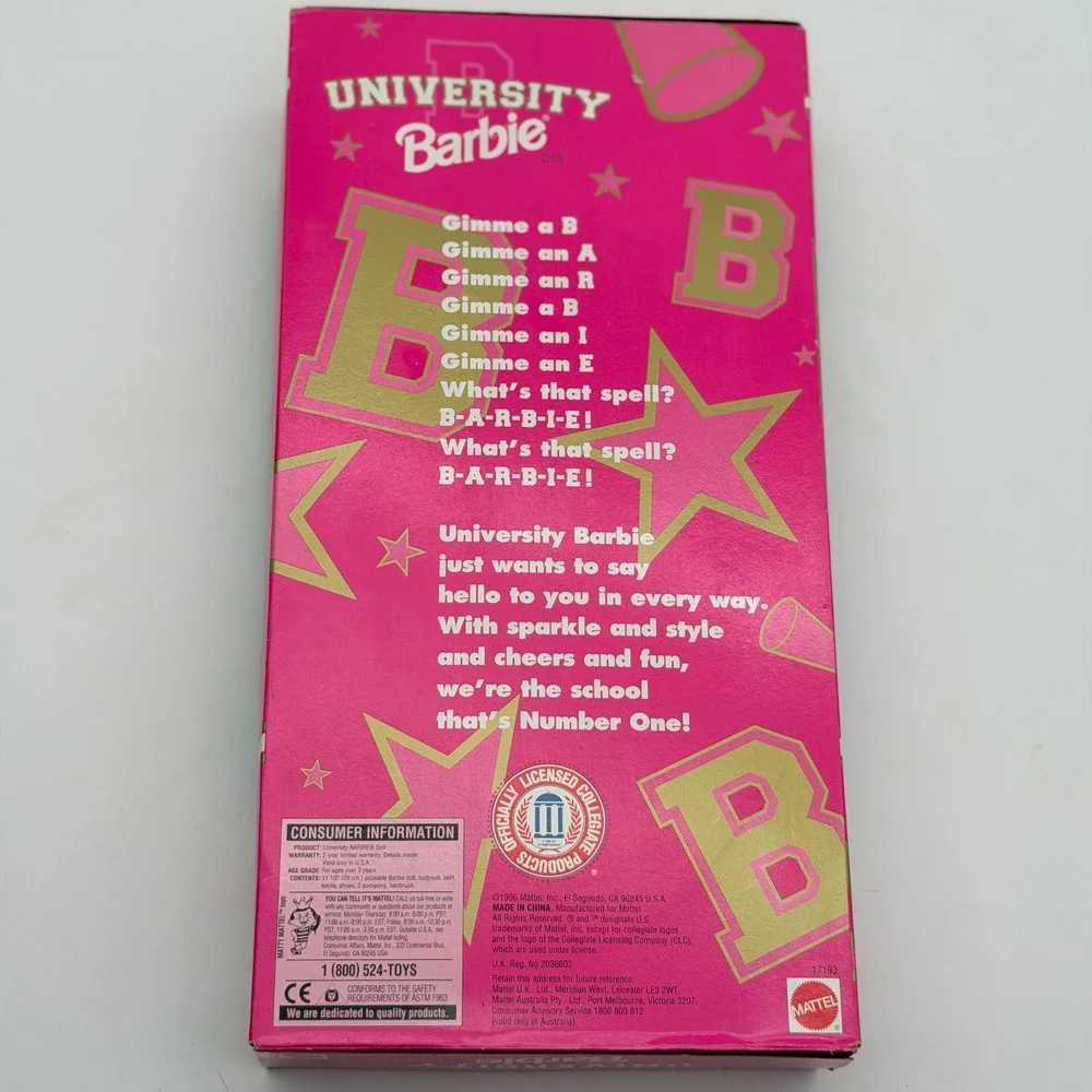 Mattel University Barbie Nebraska Huskers Special Edition Cheerleader Doll 17193